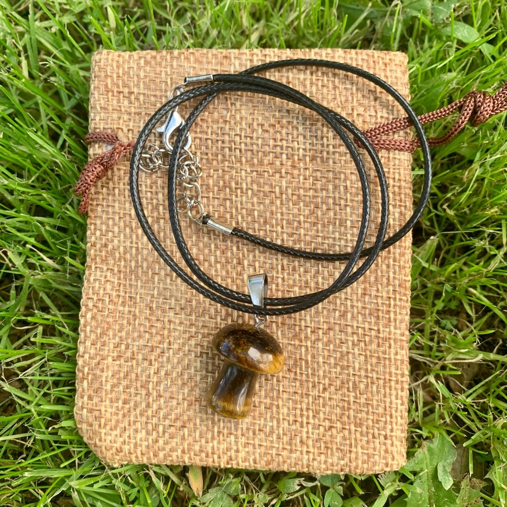 Crystal Mushroom Necklace | Mushroom Pendant | Boho Jewelry| Magic Mushroom